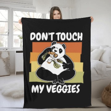 Discover Don't Touch My Veggies Panda Bear Friend Lover Fleece Blankets