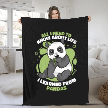 Discover I Learned From Pandas Panda Bear Friend Giant Fleece Blankets