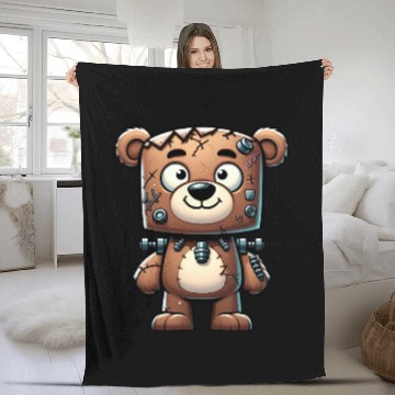 Discover Funny Halloween Zombie Bear Monster Cartoon Fleece Blankets