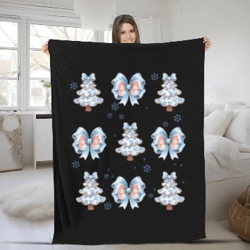Discover Christmas Coquette Bow, Merry Christmas Fleece Blankets