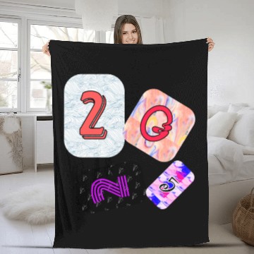 Discover Creative Typography Art with Abstract Backgrounds Fleece Blankets