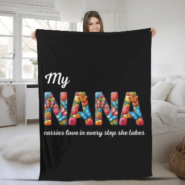 Discover My NANA carries love in every step she takes Fleece Blankets