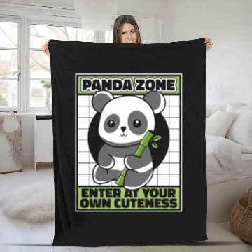 Discover Panda Zone Enter At Your Own Cuteness Panda Bear Fleece Blankets