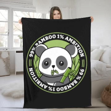 Discover 99% Bamboo 1% Ambition Panda Bear Friend Lover Fleece Blankets