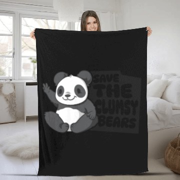 Discover Save The Clumsy Bears Panda Bear Friend Lover Fleece Blankets