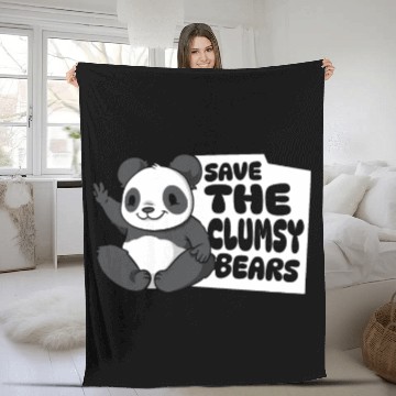Discover Save The Clumsy Bears Panda Bear Friend Lover Fleece Blankets