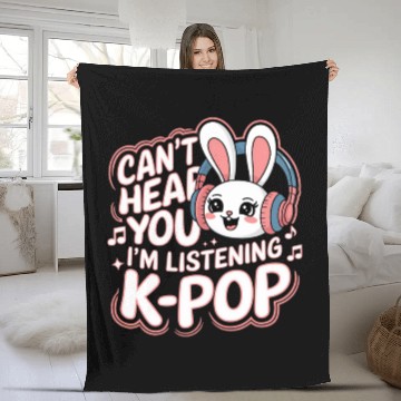 Discover Can't Hear You K-Pop Bunny Fleece Blankets