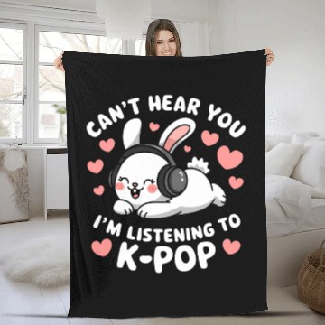 Discover Can't Hear You K-Pop Bunny Fleece Blankets