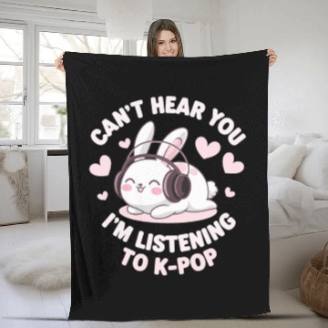 Discover Can't Hear You K-Pop Bunny Fleece Blankets