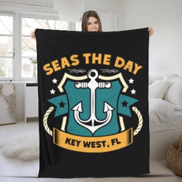 Discover Key-West SEAS A DAY KEY-WEST SEAS Yachting Fleece Blankets