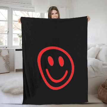 Discover smile face Fleece Blankets