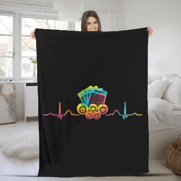 Discover Bingo Cards Heartbeat EKG Bingo Fleece Blankets