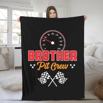 Discover Race Car Birthday Racing Family Brother Pit Crew Fleece Blankets