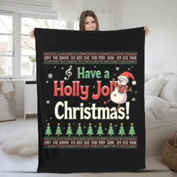 Discover Have a holly joy christmas Fleece Blankets