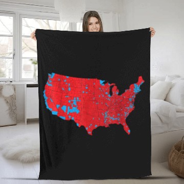 Discover Election Result Map Unisex Fleece Blankets,Red Wave Map