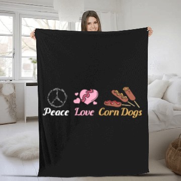 Discover Peace love Corn Dogs Fleece Blankets