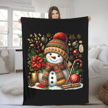 Discover Snowman Christmas, Merry Christmas Fleece Blankets