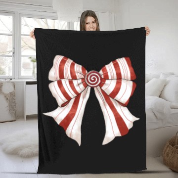 Discover Christmas Coquette Bow, Cute Christmas Fleece Blankets