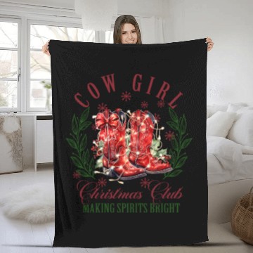 Discover COW GIRL, Merry Christmas Fleece Blankets