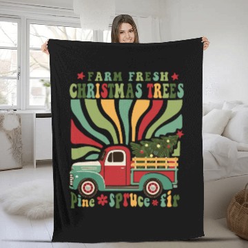 Discover Farm Fresh Christmas Trees Fleece Blankets