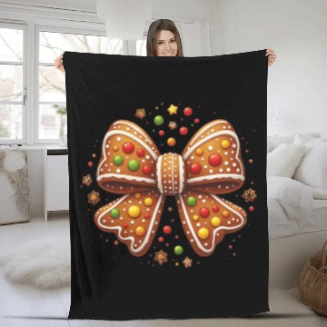 Discover Gingerbread Coquette, Christmas Retro Fleece Blankets
