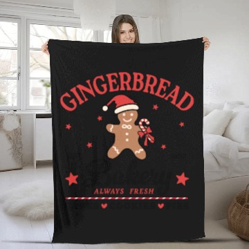 Discover Gingerbread Christmas, Christmas Vintage Fleece Blankets