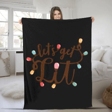 Discover Lets Get Lit, Merry Christmas Fleece Blankets