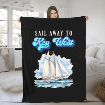 Discover SAIL AWAY TO KEY-WEST Florida Keys Sunshine-State Fleece Blankets