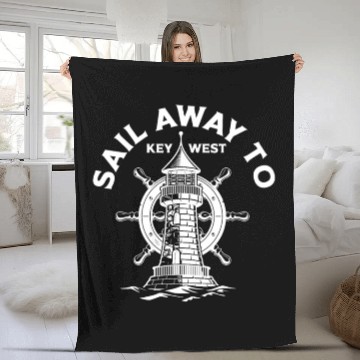 Discover SAIL AWAY TO KEY-WEST Florida Keys Sunshine-State Fleece Blankets