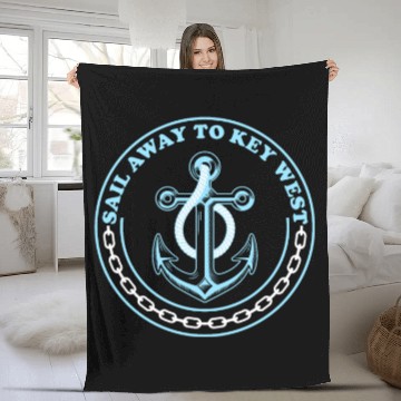 Discover SAIL AWAY TO KEY-WEST Florida Keys Sunshine-State Fleece Blankets