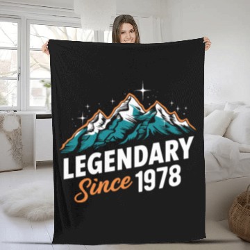 Discover Legendary Since 1978 Hiker Birthday Mountain Fleece Blankets