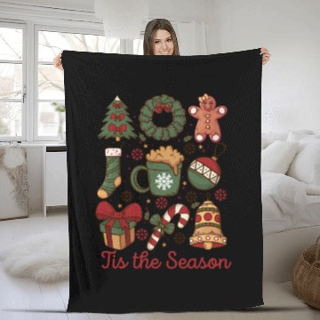 Discover Tis the Season Retro Coquette Cute Christmas Fleece Blankets