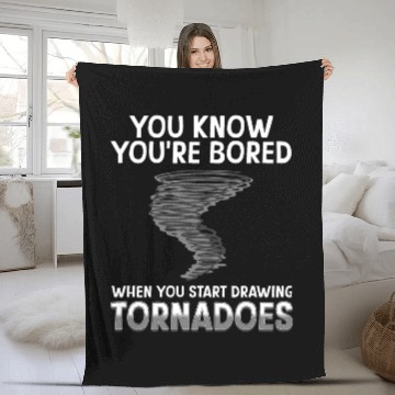 Discover Funny science humor nerd geek tornado Fleece Blankets