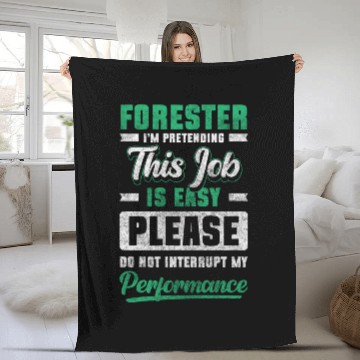 Discover Forest Worker Forestry Protection Chainsaw Fleece Blankets