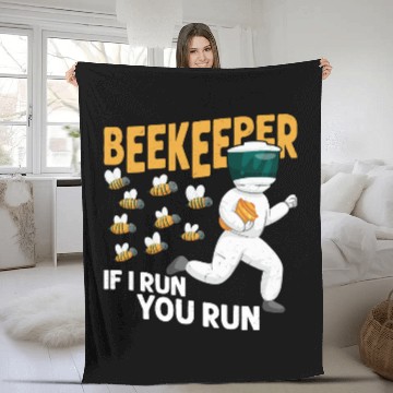 Discover Beekeeper If I Run, You Run Beekeeping Apiarist Fleece Blankets