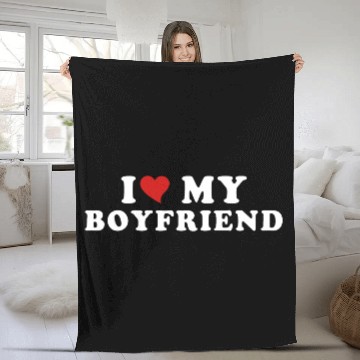 Discover i Love My Boyfriend Fleece Blankets
