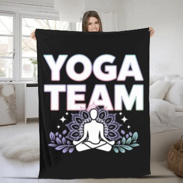 Discover Meditative Lifestyle Yoga Enthusiasts Icon Design Fleece Blankets