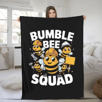 Discover Fun Bumblebee Squad Cartoon Art Fleece Blankets