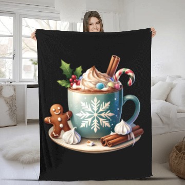 Discover Christmas ice cream, Coquette Chistmas Fleece Blankets