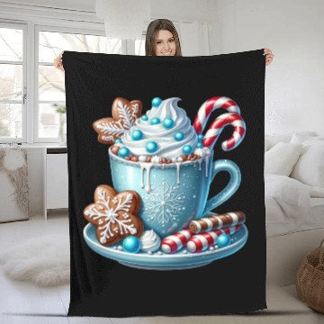 Discover Christmas ice cream, Coquette Chistmas Fleece Blankets