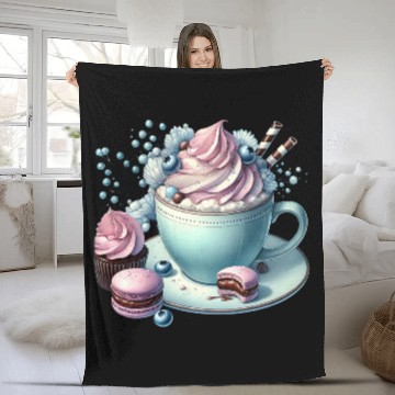 Discover Christmas ice cream, Coquette Chistmas Fleece Blankets