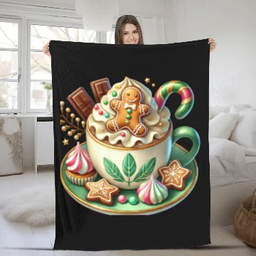 Discover Christmas ice cream, Coquette Chistmas Fleece Blankets