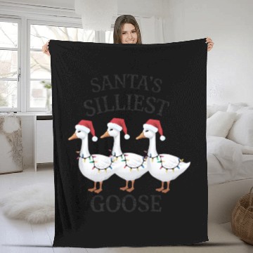 Discover Santa's Silliest Goose Christmas Fleece Blankets