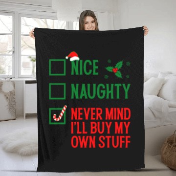 Discover Nice Naughty Funny Holiday Fleece Blankets
