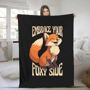 Discover Embrace Your Foxy Side Canidae Caninae Red Fox Fleece Blankets