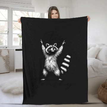 Discover Stay Trashy Raccoon squad Fleece Blankets