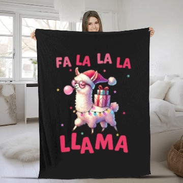 Discover Fa La La La Llama, Merry Christmas Fleece Blankets