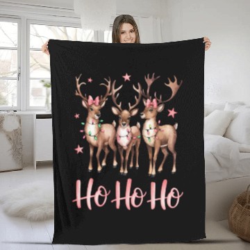 Discover Ho Ho Ho Deer, Merry Christmas Fleece Blankets