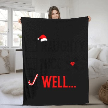 Discover Naughty or Nice Funny Christmas Fleece Blankets