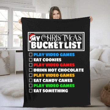 Discover Christmas Bucket List Video Games Xmas Gamer Fleece Blankets